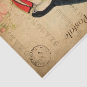 ヴィンテージエキゾチック熱帯トゥカン鳥フローラフランスの 薄葉紙 (詳細)