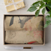 ヴィンテージエキゾチック熱帯トゥカン鳥フローラフランスの 薄葉紙 (ギフト)