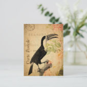 ヴィンテージエキゾチック熱帯トゥーカンフローラ ポストカード (スタンド正面)