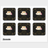 ヴィンテージエキナセア茶スクエアラベル スクエアシール (シート)