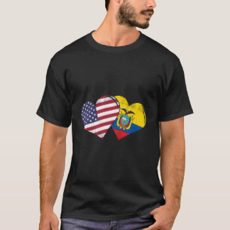 ヴィンテージエクアドル – エクアドル国旗ハート(Ecuadori) Tシャツ