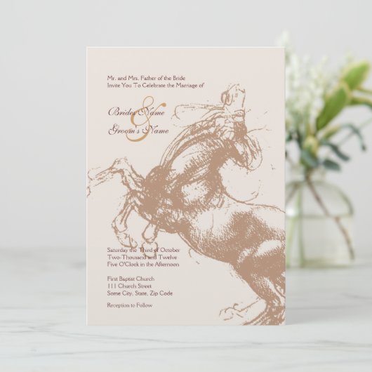 ヴィンテージエクエストリアン結婚式招待状 招待状 (スタンド正面)