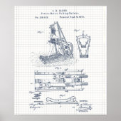 ヴィンテージエクササイズトレッドミル特許 ポスター (正面)