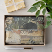 ヴィンテージエクスプローラーガールバタフライマップエフェメラ 薄葉紙 (ギフト)