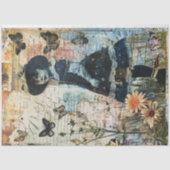 ヴィンテージエクスプローラーガールバタフライマップエフェメラ 薄葉紙 (正面)