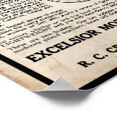 ヴィンテージエクセルシオールオートバイカンパニープリント ポスター (角)