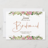 ヴィンテージエグランチンフローラブリデスメイド提案カード 招待状 (正面)