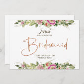 ヴィンテージエグランチンフローラブリデスメイド提案カード 招待状 (正面/裏面)