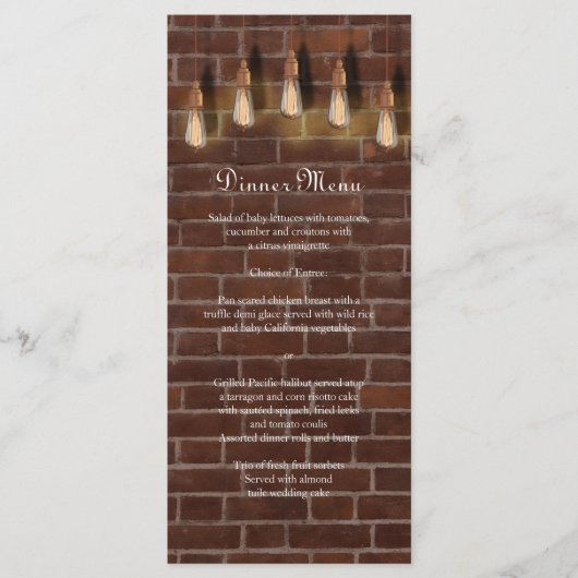 ヴィンテージエジソンライトブルズ工業用シック・メニュー メニュー (正面)