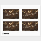 ヴィンテージエジソンライト付きレンガ 愛と感謝を込めて 長方形シール (シート)