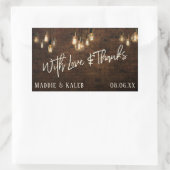 ヴィンテージエジソンライト付きレンガ 愛と感謝を込めて 長方形シール (バッグ)