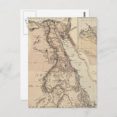 ヴィンテージエジプトとナイルの地図(1885年) ポストカード (正面/裏面)