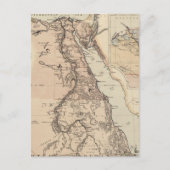 ヴィンテージエジプトとナイルの地図（1885年） ポストカード (正面)