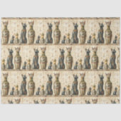 ヴィンテージエジプトのバステット猫の神の象形文字 薄葉紙 (正面)