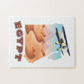 ヴィンテージエジプトの地図と旅行のポスター ジグソーパズル (横)