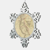 ヴィンテージエジプトの地図（1832年） スノーフレークピューターオーナメント (右)