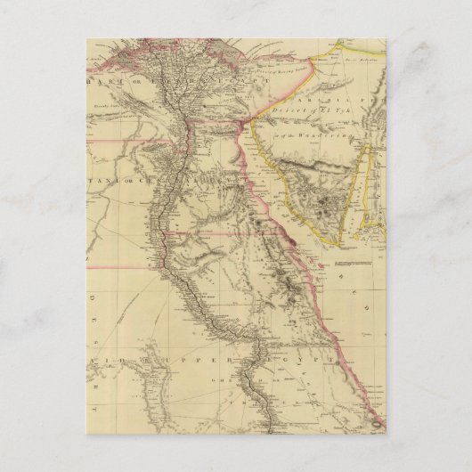 ヴィンテージエジプトの地図（1832年） ポストカード (正面)