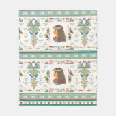 ヴィンテージエジプトの女神の継ぎ目のないパターン フリースブランケット (正面)