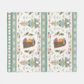 ヴィンテージエジプトの女神の継ぎ目のないパターン フリースブランケット (正面(横))