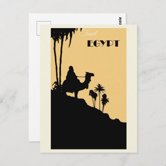 ヴィンテージエジプトカメルデザートトラベル ポストカード (正面/裏面)