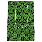 ヴィンテージエジプトグリーングリッター装飾模様 ミディアムペーパーバッグ (裏面)