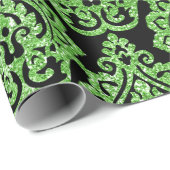 ヴィンテージエジプトグリーングリッター装飾模様 ラッピングペーパー (ロールコーナー)