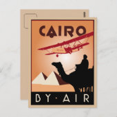 ヴィンテージエジプト旅行アートデコ ポストカード (正面/裏面)
