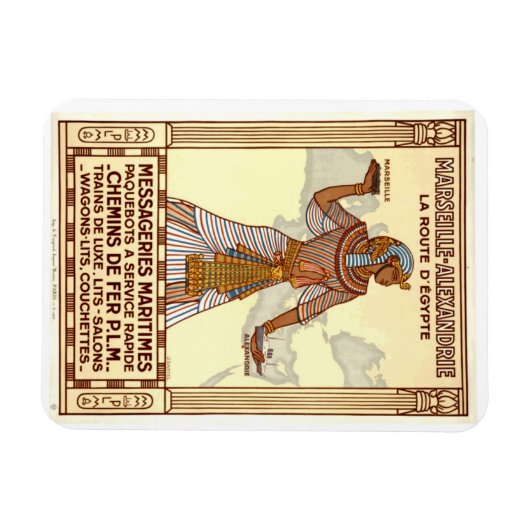 ヴィンテージエジプト旅行グリーティングカード マグネット (横)