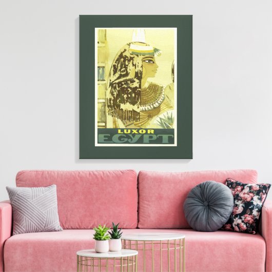 ヴィンテージエジプト旅行ポスター キャンバスプリント (インサイチュ (リビング))