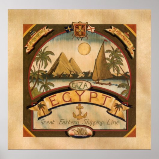 ヴィンテージエジプト旅行ポスター ポスター (正面)