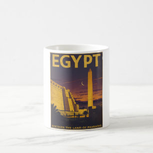 ヴィンテージエジプト旅行 – 古代オベリスクと寺院 コーヒーマグカップ