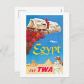 ヴィンテージエジプト航空旅行広告 シーズンポストカード (正面/裏面)
