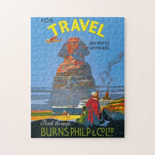 ヴィンテージエジプト航空旅行広告 ジグソーパズル (縦)