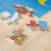 ヴィンテージエジプト航空旅行広告 ジグソーパズル (側面)