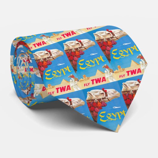 ヴィンテージエジプト航空旅行広告 ネクタイ (ロール)