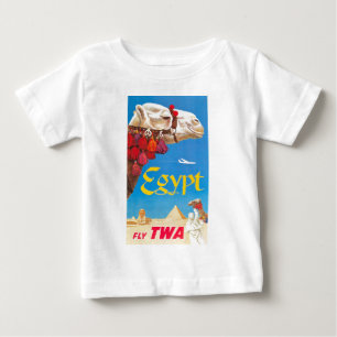 ヴィンテージエジプト航空旅行広告 ベビーTシャツ