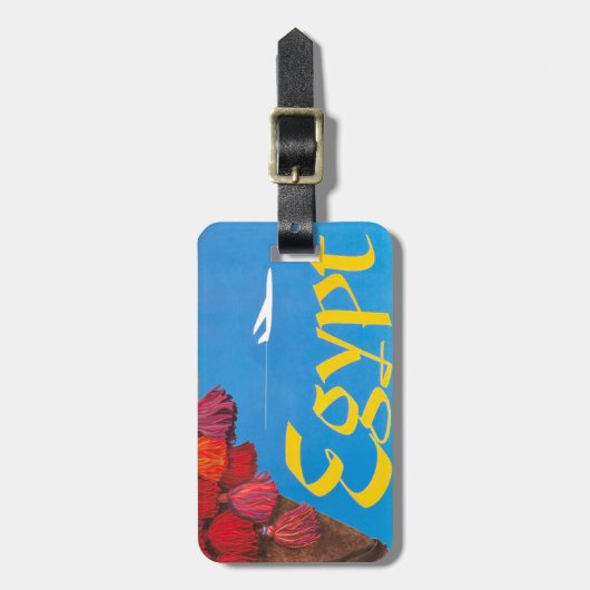 ヴィンテージエジプト航空旅行広告 ラゲッジタグ (正面縦)