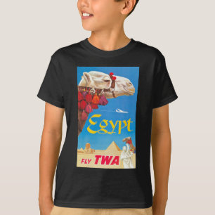 ヴィンテージエジプト航空旅行広告 Tシャツ