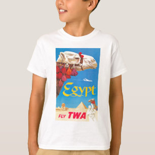 ヴィンテージエジプト航空旅行広告 Tシャツ