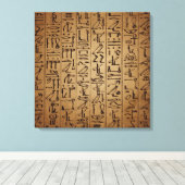 ヴィンテージエジプト象形文字紙プリント キャンバスプリント (インサイチュ (ウッドフロア))