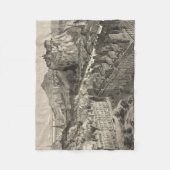 ヴィンテージエジンバラスコットランドの写真地図(1886) フリースブランケット (正面)