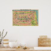 ヴィンテージエジンバラスコットランドの地図(1935年) ポスター (キッチン)