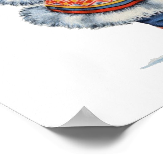 ヴィンテージエスキモー伝統的ドレス ポスター (角)