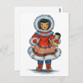 ヴィンテージエスキモー伝統的ドレス ポストカード (正面/裏面)