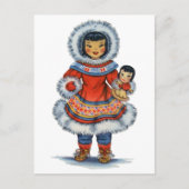 ヴィンテージエスキモー伝統的ドレス ポストカード (正面)