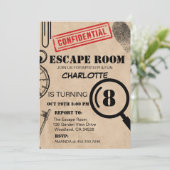 ヴィンテージエスケープルームミステリーバースデーパーティー 招待状 (スタンド正面)