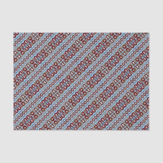 ヴィンテージエストニアの青と茶色のフローラフォーク 薄葉紙 (正面)