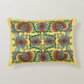 ヴィンテージエストニアフローラフォークアートパターン アクセントクッション (正面)