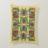 ヴィンテージエストニアフローラフォークアートパターン アクセントクッション (裏面(縦))