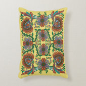 ヴィンテージエストニアフローラフォークアートパターン アクセントクッション (正面(垂直))